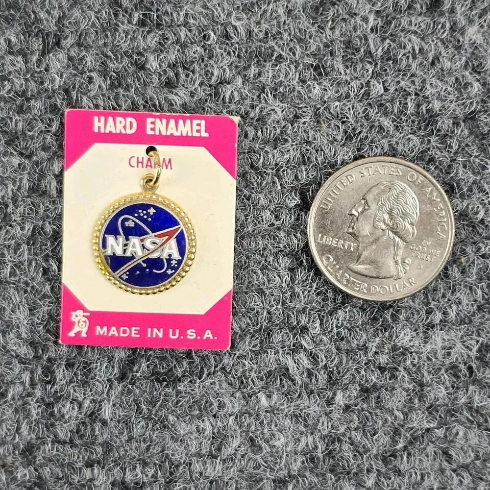 Vintage NASA Meatball Logo Hard Enamel‎ Charm Made in USA Space Patch Style
